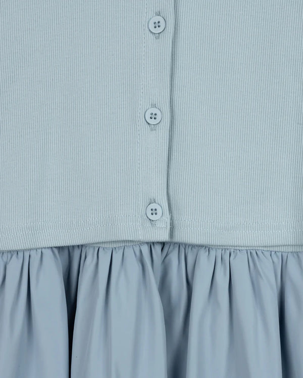 Vibe Girls Rib Cardigan And Jumper Dusty Blue