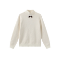 Tustello Teen Neck Bow Knit Turtleneck Black