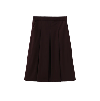 Tustello Teen Pez Wool Box Pleated Skirt Wine