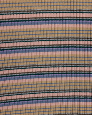 Vibe Girls Multi Striped Ribbed T-shirt