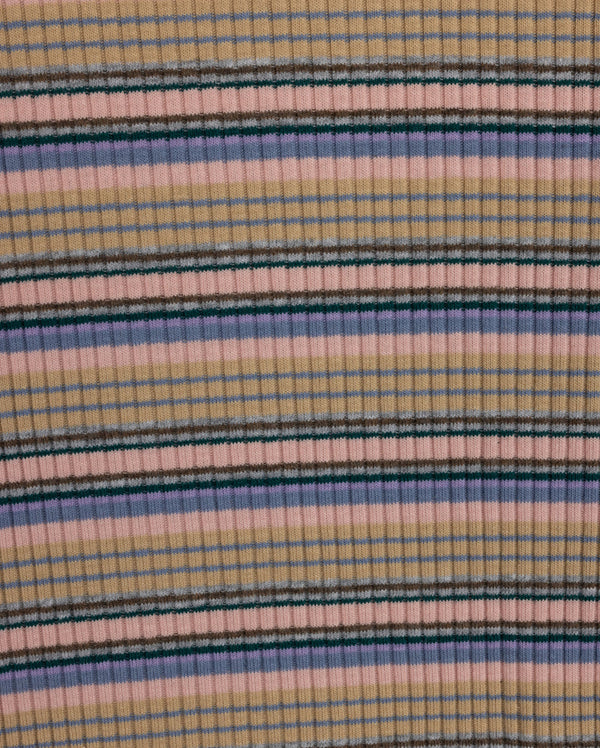 Vibe Girls Multi Striped Ribbed T-shirt