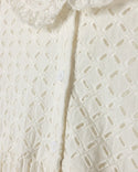 Lilou Girls Eyelet Tiered Collared Dress Ivory