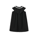 Lilou Girls Trim Collared Sailor Dress Black