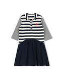 Phil and Phoebe Girls Bliss Striped T-shirt Dress Navy