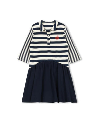 Phil and Phoebe Girls Bliss Striped T-shirt Dress Navy