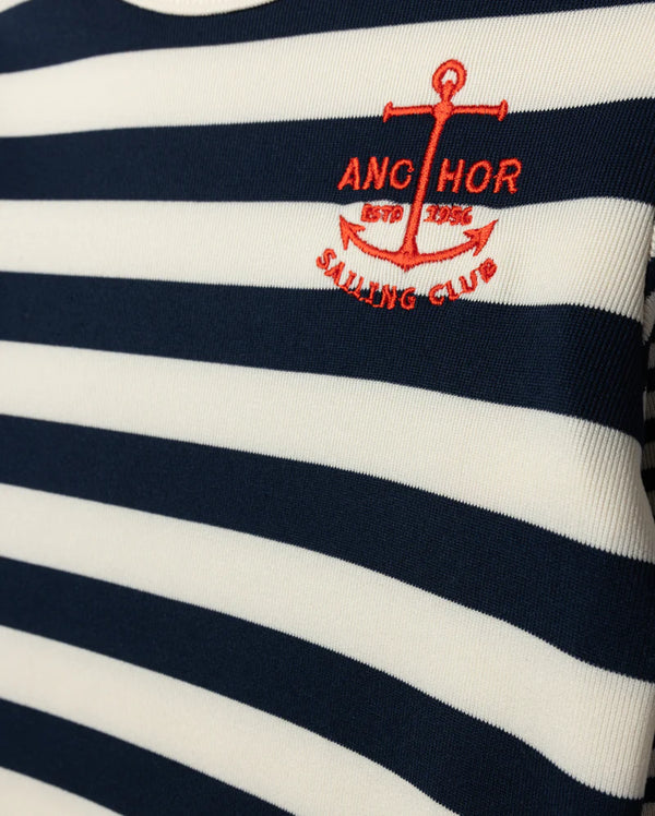 Phil And Phoebe Girls Bliss Striped Print 2Pc Navy