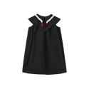 Lilou Girls Trim Collared Sailor Dress Black
