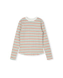 Vibe Girls Multi Striped Ribbed T-shirt