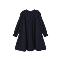 Papillon Girls Pilro Wool Embroidered Bib Dress Navy