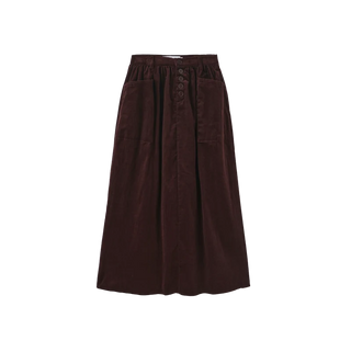 Vibe Teen Corduroy Pocket Midi Skirt Burgundy