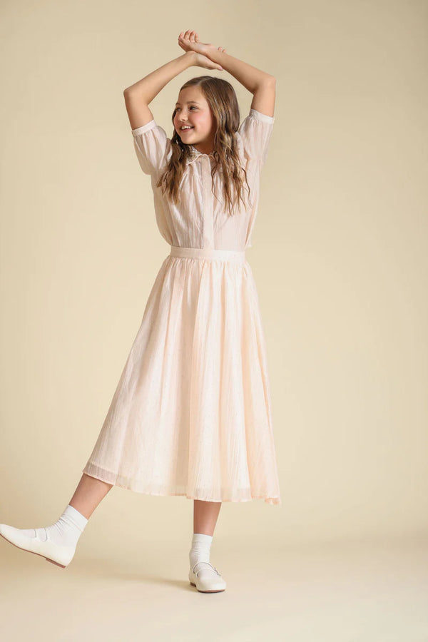 Mallory and Merlot Girls Sprint Diamond Collar 2Pc Peach