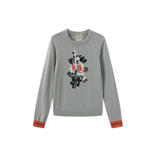 N+A Teen Rustic Flower Sweater Mint
