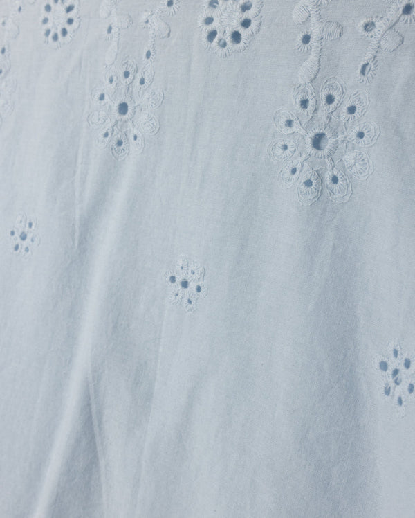 Mallory and Merlot Girls Soft Textured Eyelet Blouse 2Pc Light Blue