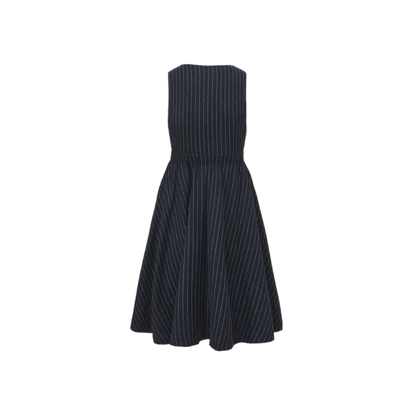 Minimal Teen V Detail Pinstriped Jumper Navy
