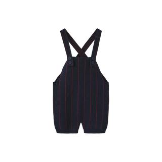 Harper James Pilro Knit Pinstripe Overalls Navy