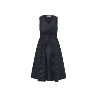 Minimal Teen V Detail Pinstriped Jumper Navy