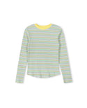 Vibe Girls Multi Striped Ribbed T-shirt
