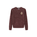 Vibe Teen Marled Big Patch Knit Sweater Burgundy