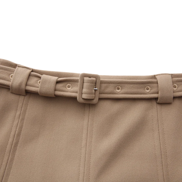 Mallory and Merlot Teen Mica Wool Midi Skirt Mocha