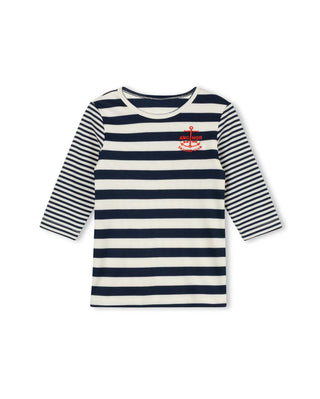 Phil And Phoebe Girls Bliss Striped Print 2Pc Navy