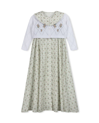 Papillon Girls Printed Robe And Cardigan Set Floral