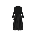 Minimal Teen Knit Collared Bubble Dress Black