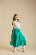 Vibe Girls Ropo Gauze Midi Skirt Green