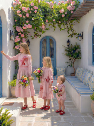 Dinky Girls Miren Dress Pink With Flowers