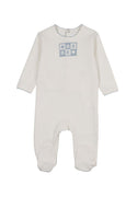 Mon Tresor Baby Bliss Bebe Boys Footie Ivory & Blue