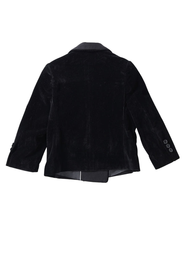 Banim Boys Black Wool And Velvet Jacket