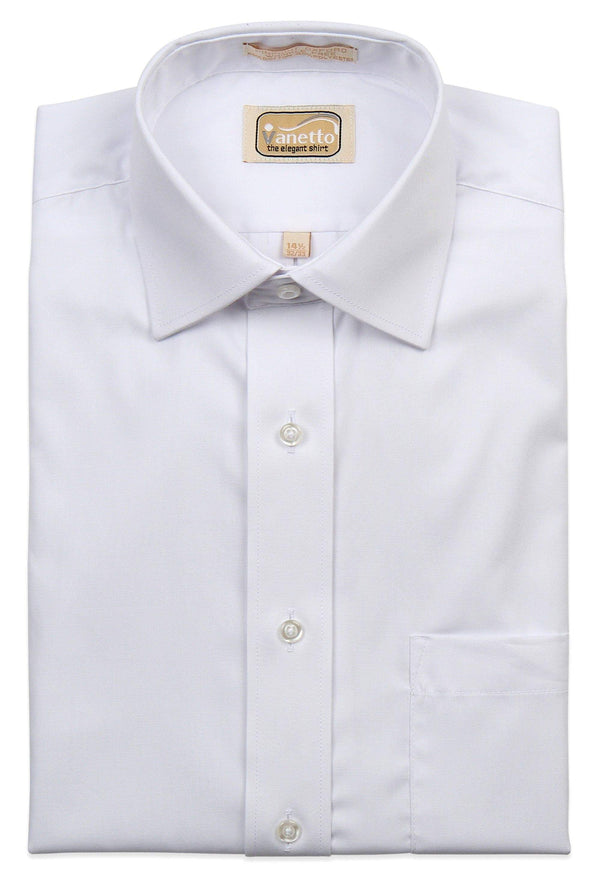 Vanetto Mens White Shirt Short Sleeves - Boys - 13th Avenue