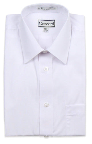 Concord Mens White Shirt Short Sleeves - Boys - 13th Avenue