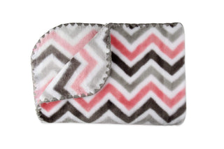 Big Oshi Chevron Blanket Pink & Grey 110x140cm - 13th Avenue