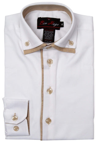 Ben Hugo White Shirt With Trim Style: 482 - 13th Avenue