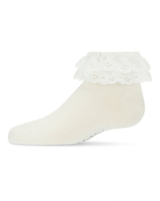 MeMoi Eyelet Lace Anklet Socks Winter White - 13th Avenue