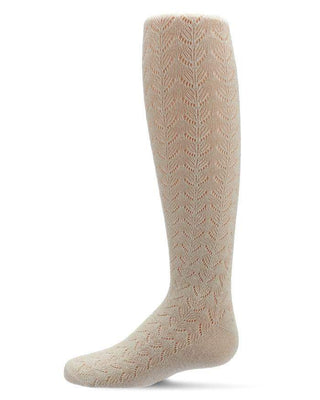 Memoi Shimmer Pointelle Tights Gold - 13th Avenue
