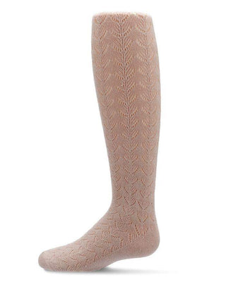 Memoi Shimmer Pointelle Tights Rose Gold - 13th Avenue