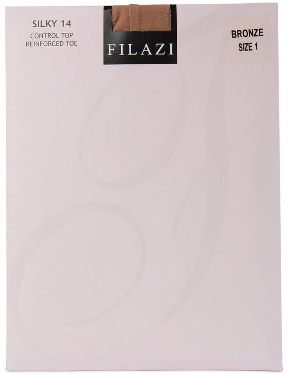 Filazi Silky 14 Denier Control Top Reinforced Toe Women Tights. - 13th Avenue
