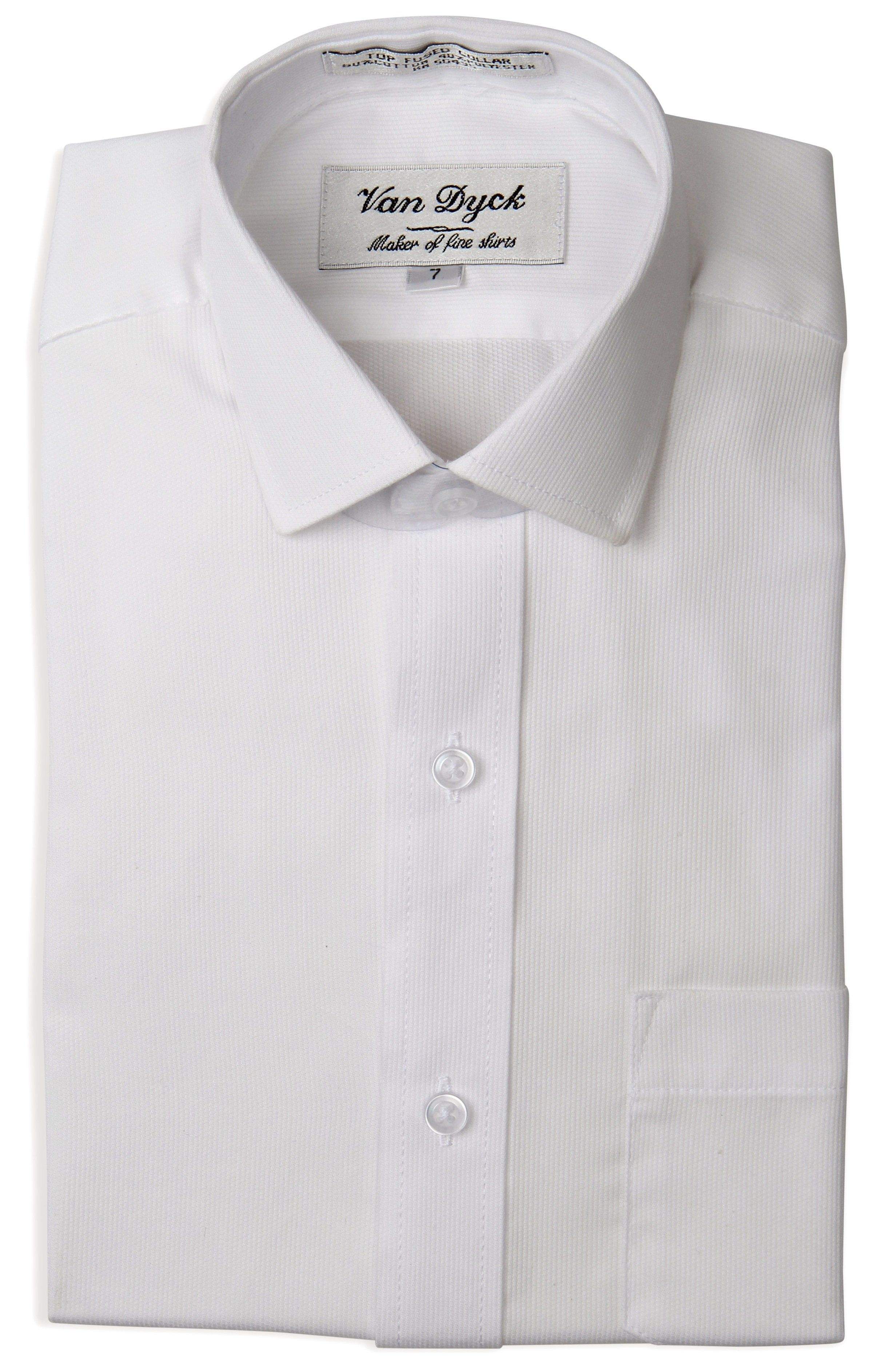 Van Dyck Boys Shirt White on White | 13th Avenue