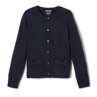 French Toast Girls Navy Bow Pocket Cardigan Sweater - 13th Avenue