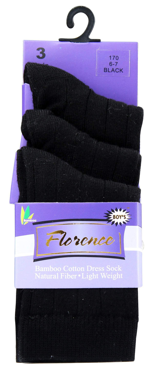 Florence Boys Rib Bamboo Cotton 3 Pair Pack Socks Style: 170 - 13th Avenue