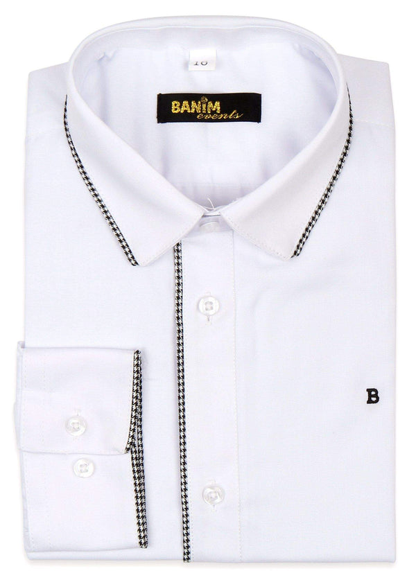 Banim Boys White Shirt With Trim Style: HE5461 - 13th Avenue