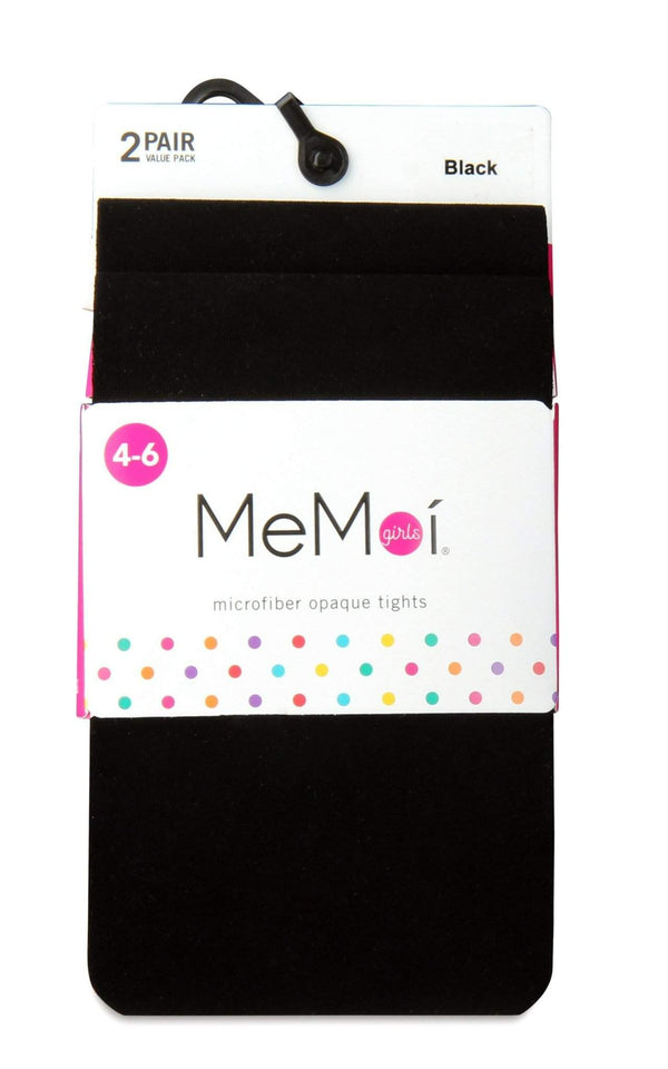 MeMoi Girls Essentials Nylon Tights 2 Pair Pack Black Style: MKB-112