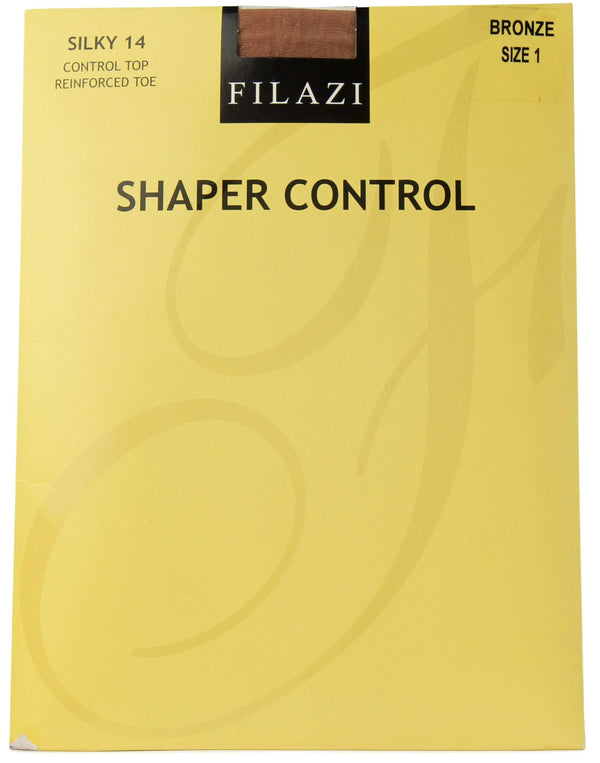 Filazi Silky 14 Denier Control Top Reinforced Toe Women Tights.