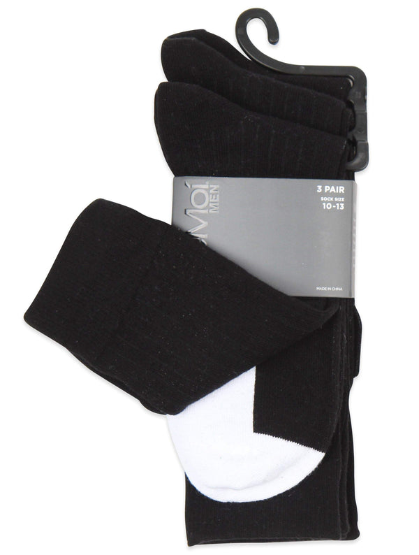 MeMoi Mens White Sole Socks Pack of 3 Style: MM-452 - 13th Avenue