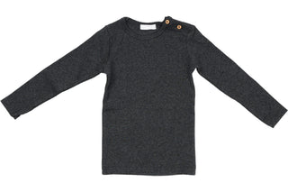 JayBee Ribbed T-shirt Long Sleeve - Dark Grey Heather - 13th Avenue