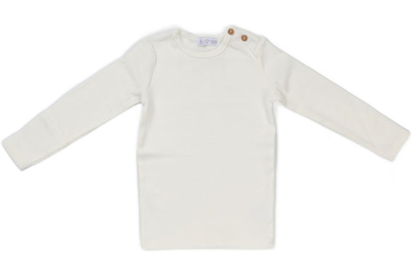 JB-London Ribbed T-shirt Long Sleeve - Winter White - 13th Avenue