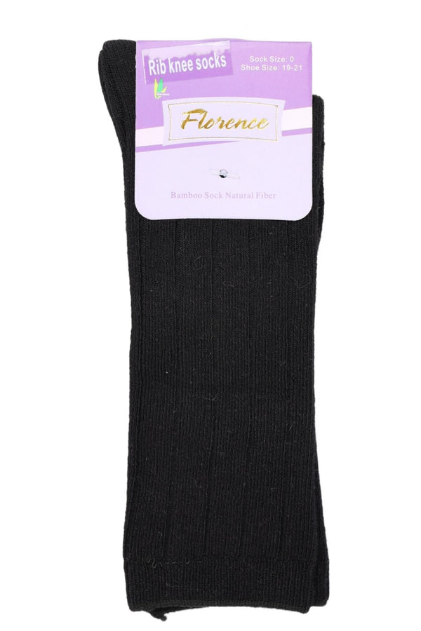 Florence Ribbed Knee Socks Black - 13th Avenue