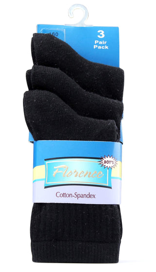 Florence Boys Cotton-Spandex 3 Pair Pack Socks Style: 160 - 13th Avenue