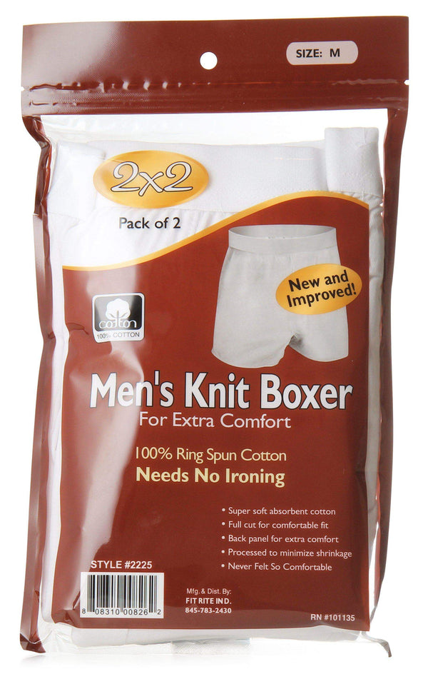 Fit Rite Mens Knit Boxer Shorts Pack of 2 - 13th Avenue